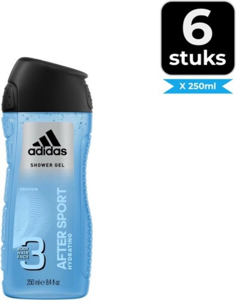 Adidas Adidas Douche & Shampoo Men - Adipure 250 ml. 6 x Voordeelpak