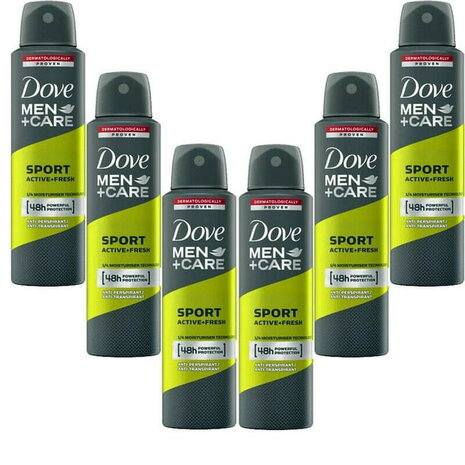 Dove Dove Deospray Sport Fresh 150ml - 6 pack voor langdurige frisheid Dove Dove Deospray Sport Fresh 150ml - 6 pack voor langdurige frisheid