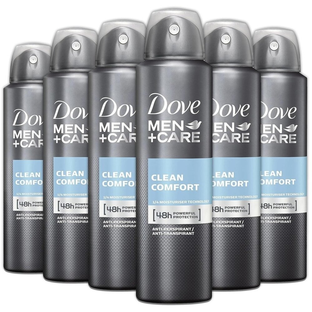 Dove Dove Deospray Clean Comfort 150ml - 6 pack met langdurige bescherming Dove Dove Deospray Clean Comfort 150ml - 6 pack met langdurige bescherming