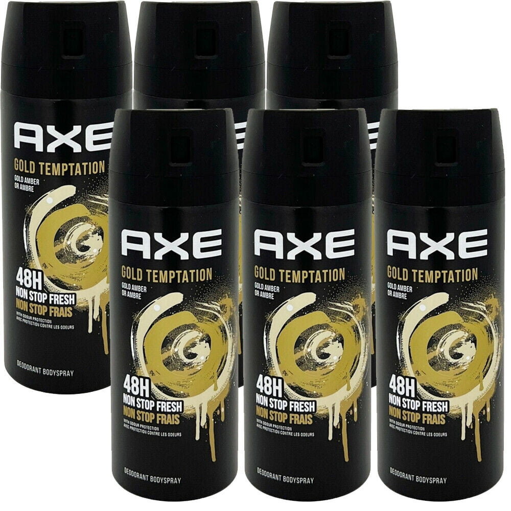 Axe Axe DEOSPRAY Bodyspray GOLD TEMPTATION 150ML - 6 pack Axe Axe DEOSPRAY Bodyspray GOLD TEMPTATION 150ML - 6 pack