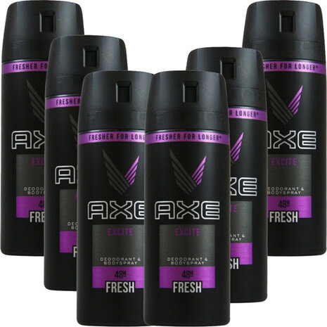 Axe Axe DEOSPRAY Bodyspray EXCITE 150ML - 6 pack met onweerstaanbare geur Axe Axe DEOSPRAY Bodyspray EXCITE 150ML - 6 pack met onweerstaanbare geur