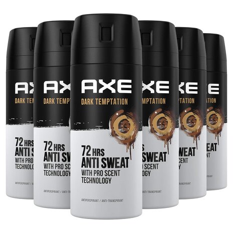 Axe Axe DEOSPRAY Bodyspray DARK TEMPTATION 150ML - 6 pack Axe Axe DEOSPRAY Bodyspray DARK TEMPTATION 150ML - 6 pack