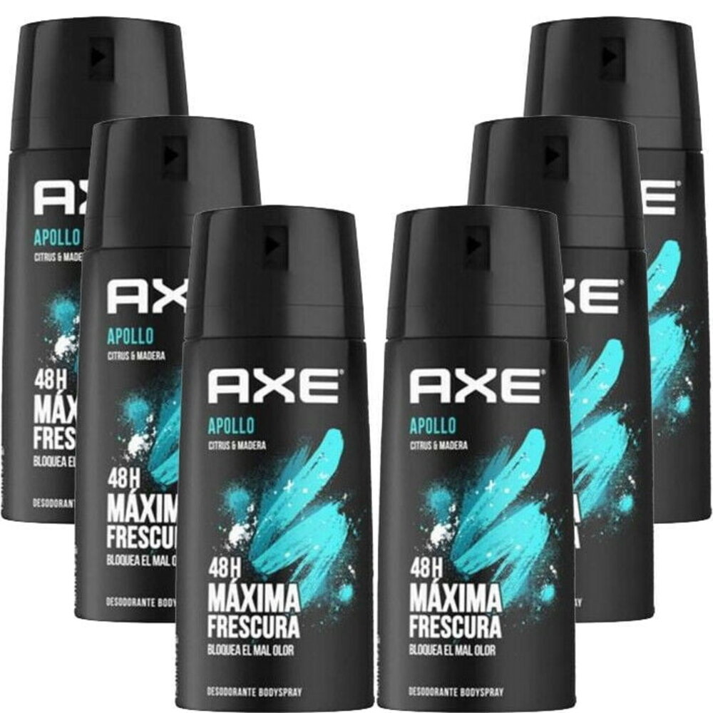 Axe Axe DEOSPRAY Bodyspray APOLLO 150ML - 6 pack voor langdurige frisheid Axe Axe DEOSPRAY Bodyspray APOLLO 150ML - 6 pack voor langdurige frisheid