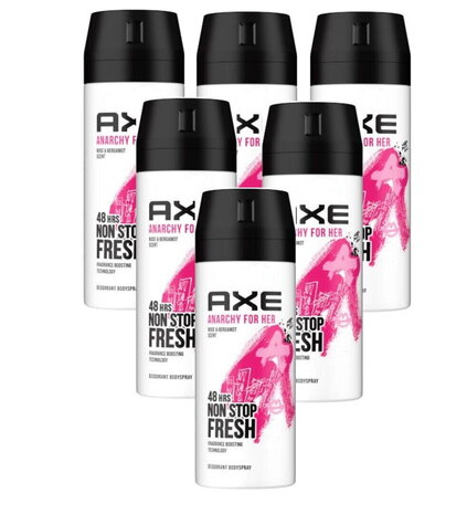 Axe Axe Deospray Bodyspray Anarchy For Her 150ML - 6 pack Axe Axe Deospray Bodyspray Anarchy For Her 150ML - 6 pack