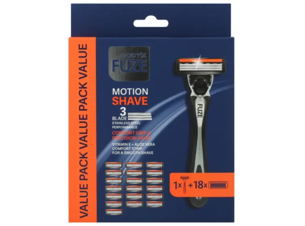 Huismerk Huismerk Body-X Fuze Scheerset+ - 19 Razor Blade Refills jaarverpakking