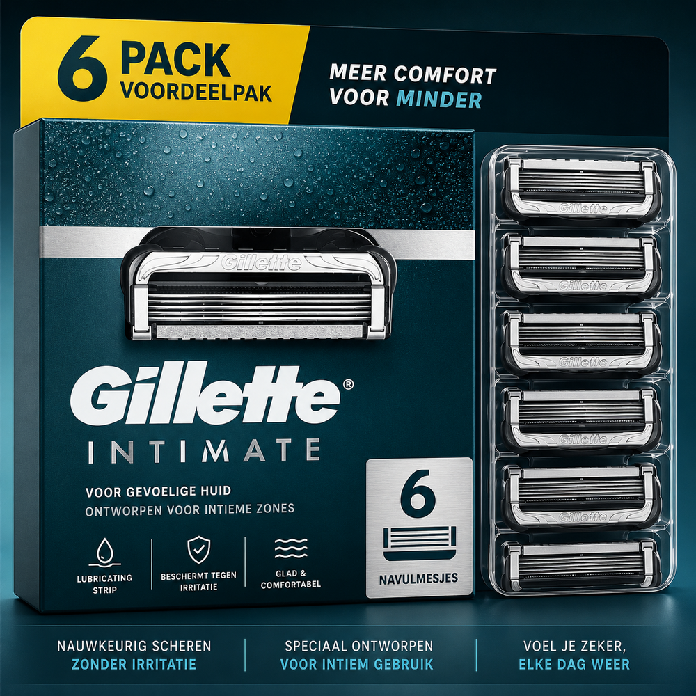 Gillette Gillette Intimate Navulmesjes 6 stuks Gillette Gillette Intimate Navulmesjes 6 stuks