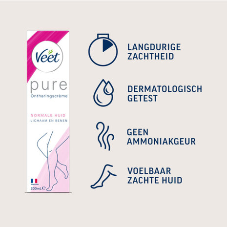 Veet Veet Minima Pure Ontharingscrème Normale Huid - 200ml Veet Veet Minima Pure Ontharingscrème Normale Huid - 200ml