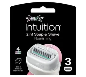 Wilkinson Wilkinson Intuition 2in1 Soap & Shave Nourishing Scheermesjes - 3 stuks Wilkinson Wilkinson Intuition 2in1 Soap & Shave Nourishing Scheermesjes - 3 stuks
