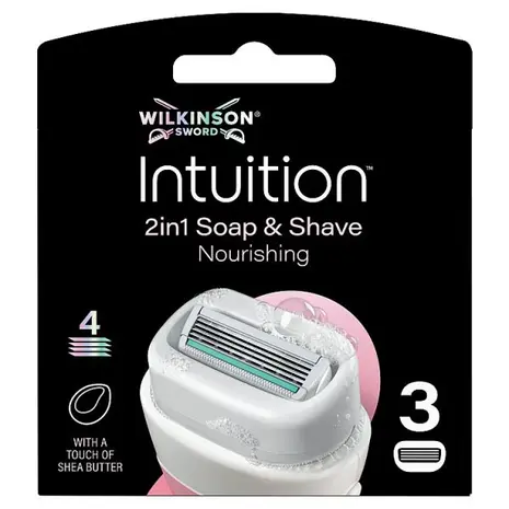 Wilkinson Wilkinson Intuition 2in1 Soap & Shave Nourishing Scheermesjes - 3 stuks Wilkinson Wilkinson Intuition 2in1 Soap & Shave Nourishing Scheermesjes - 3 stuks