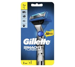 Gillette Gillette Mach3 Turbo Scheerhouder + 2 Navulmesjes Gillette Gillette Mach3 Turbo Scheerhouder + 2 Navulmesjes