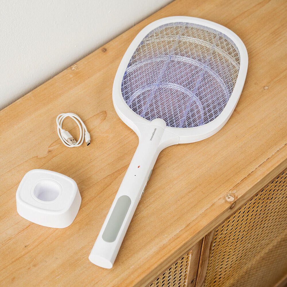 Huismerk Elektrische 2-in-1 Vliegenmepper & Insectenracket met UV-licht — Elecfly Huismerk Elektrische 2-in-1 Vliegenmepper & Insectenracket met UV-licht — Elecfly