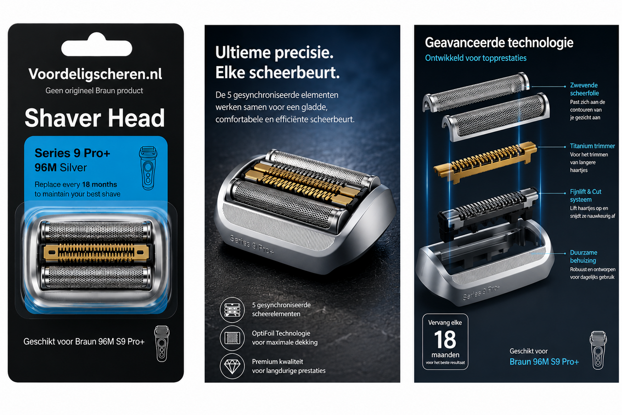 Huismerk Huismerk Universeel scheerblad voor de Braun 96M S9 Pro+ voor Series 9 Huismerk Huismerk Universeel scheerblad voor de Braun 96M S9 Pro+ voor Series 9