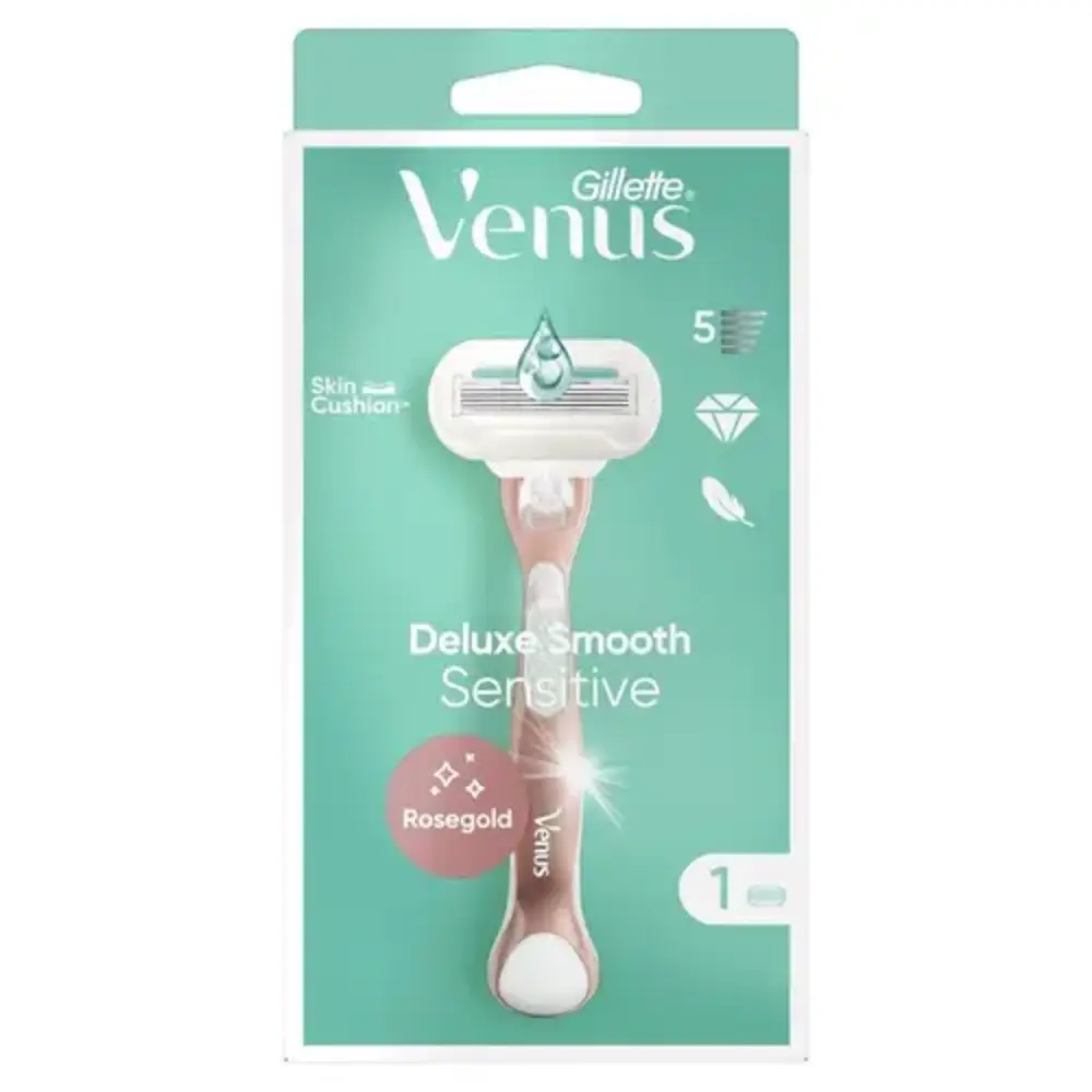 Gillette Venus Pink Gold Sensitive razor + 1 scheermesje voor comfortabel scheren Gillette Venus Pink Gold Sensitive razor + 1 scheermesje voor comfortabel scheren