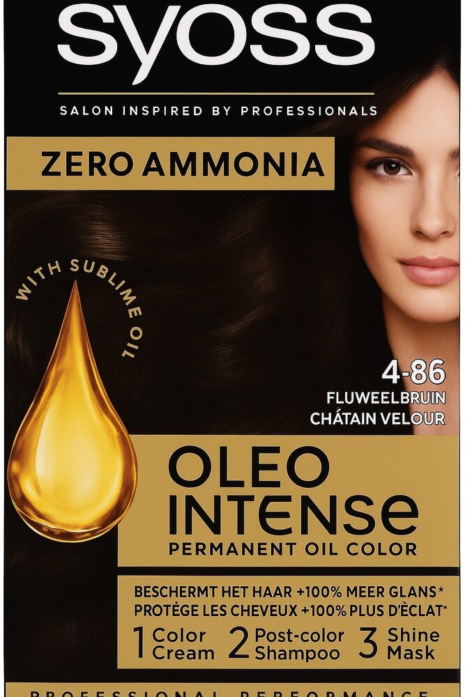 Syoss Syoss Color Oleo Intense Nr. 4-86 - Fluweelbruin Haarverf Syoss Syoss Color Oleo Intense Nr. 4-86 - Fluweelbruin Haarverf