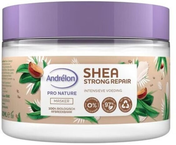 Andrelon Andrelon Haarmasker 300 ml. (Pot) Shea Strong Repair Andrelon Andrelon Haarmasker 300 ml. (Pot) Shea Strong Repair