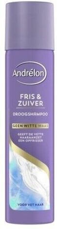 Andrelon Andrelon Droogshampoo 245 ml. Fris & Zuiver voor een frisse uitstraling Andrelon Andrelon Droogshampoo 245 ml. Fris & Zuiver voor een frisse uitstraling