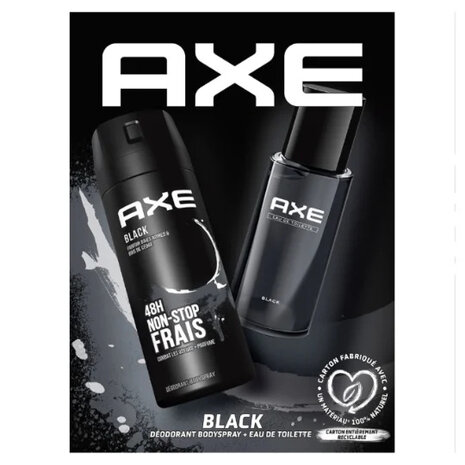 Axe Axe Geschenkset Black Eau de Toilette 100 ml + Deospray 150ml Axe Axe Geschenkset Black Eau de Toilette 100 ml + Deospray 150ml
