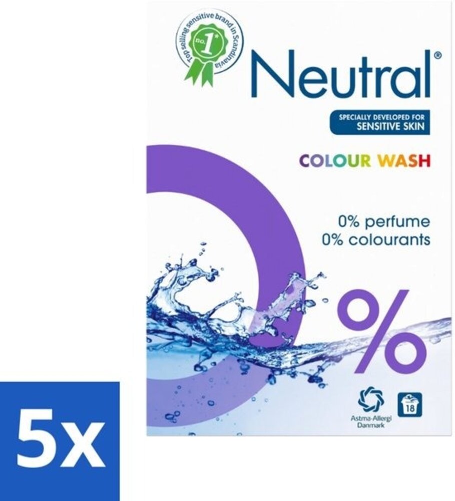 Neutral Neutral Waspoeder Kleur - 18 Wasbeurten - 1,187 kg Neutral Neutral Waspoeder Kleur - 18 Wasbeurten - 1,187 kg
