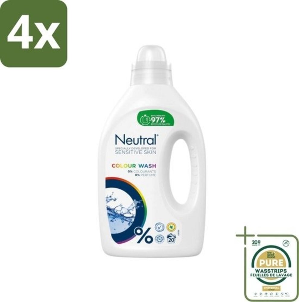 Neutral Neutral Vloeibaar Wasmiddel Kleur 20 Wasbeurten 1 liter Neutral Neutral Vloeibaar Wasmiddel Kleur 20 Wasbeurten 1 liter