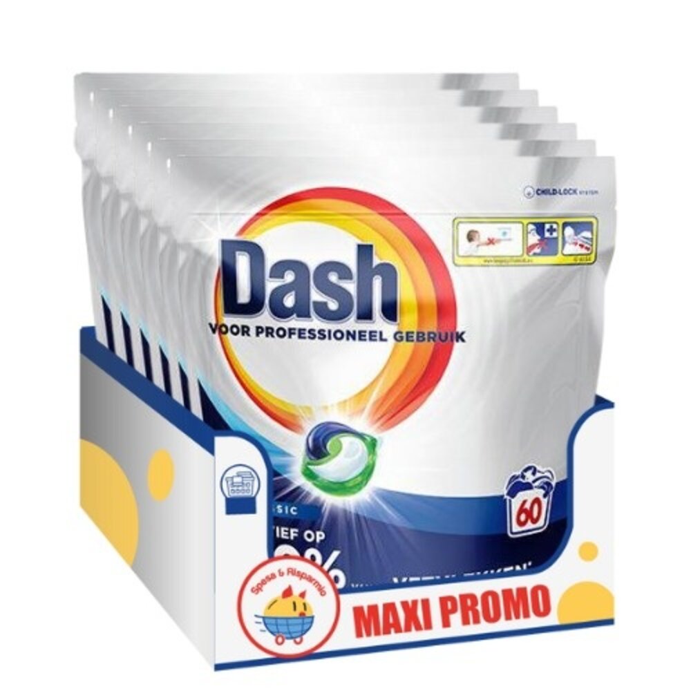 dash Dash wascaps Pods Professional Classic - 60 pods voor dagelijks wassen dash Dash wascaps Pods Professional Classic - 60 pods voor dagelijks wassen