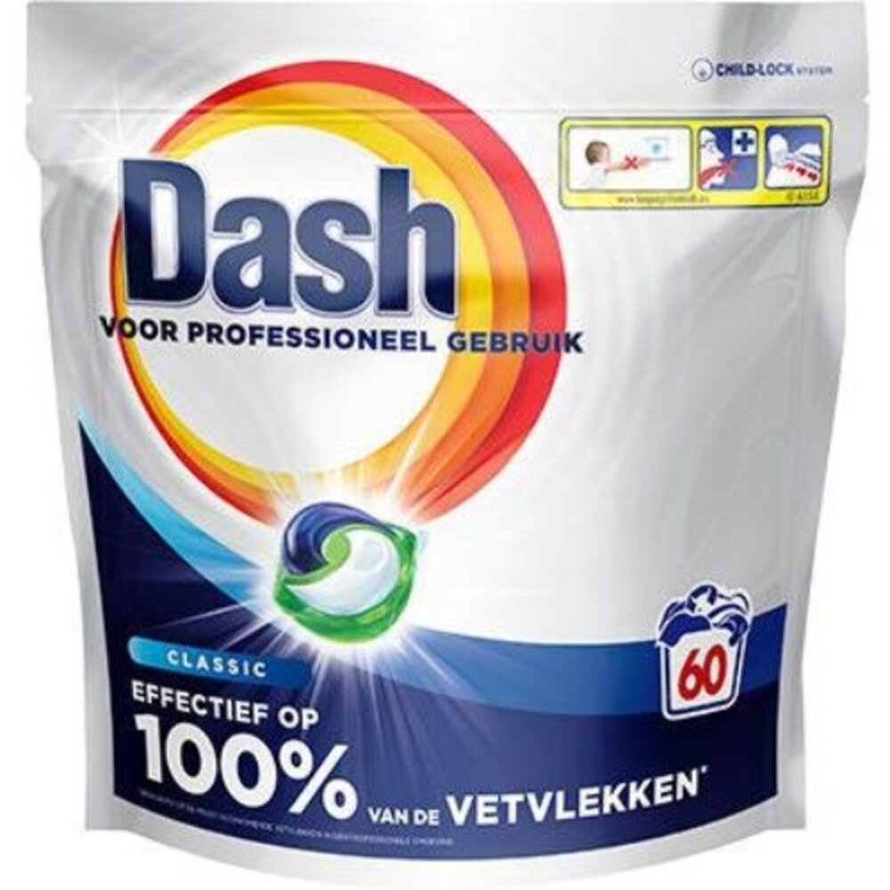dash Dash wascaps Pods Professional Classic - 60 pods voor dagelijks wassen dash Dash wascaps Pods Professional Classic - 60 pods voor dagelijks wassen