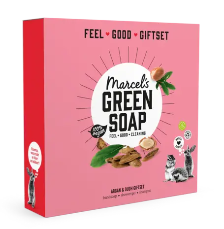 Marcels Marcels Green Soap Giftbox 3pcs Argan & Oudh – verzorgingscadeau