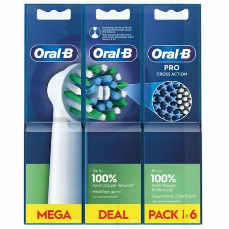 Oral B Oral-B Opzetborstels 6pcs Pro Cross Action voor dagelijkse reiniging Oral B Oral-B Opzetborstels 6pcs Pro Cross Action voor dagelijkse reiniging