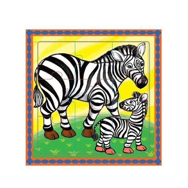 Mama Memo Legpuzzel Zebra's Hout 9 Stukken 15 X 15 Cm