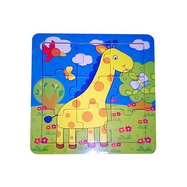Mama Memo Legpuzzel Giraffe Hout 9 Stukken 15 X 15 Cm