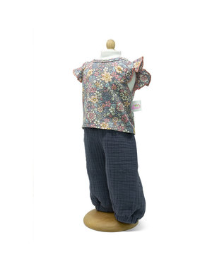  Broek met gebloemde blouse 42-46cm