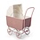 Poppenwagen Retro Rotan roze