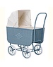  Poppenwagen Retro Rotan blauw