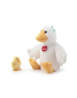  Handpop gans met baby 33cm