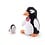 Handpop pinguin met baby 25cm