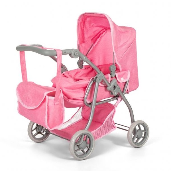 Poppenwagen roze