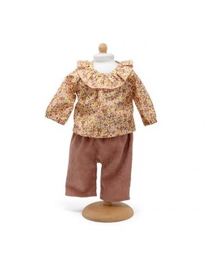  Bloemetjesshirt met ruche en broek 38-41cm