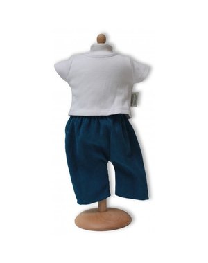  Broek met T-shirt blauw/wit 38-41cm