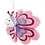 Vlinder/bloem roze 9cm (sweet collection)