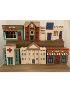 Papoose Toys Town Buildings Set/6pc