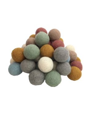 Papoose Toys Earth Felt Balls 3.5cm/ 49 pieces