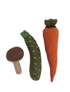 Papoose Toys Vegetable Carrot, Zucchini, Mushroom