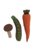 Papoose Toys Vegetable Carrot, Zucchini, Mushroom