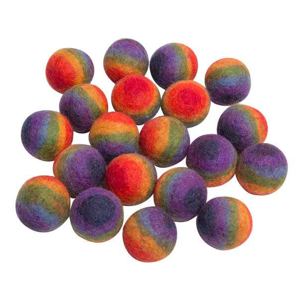 Papoose Toys Rainbow Balls, 3.5cm/20 pc