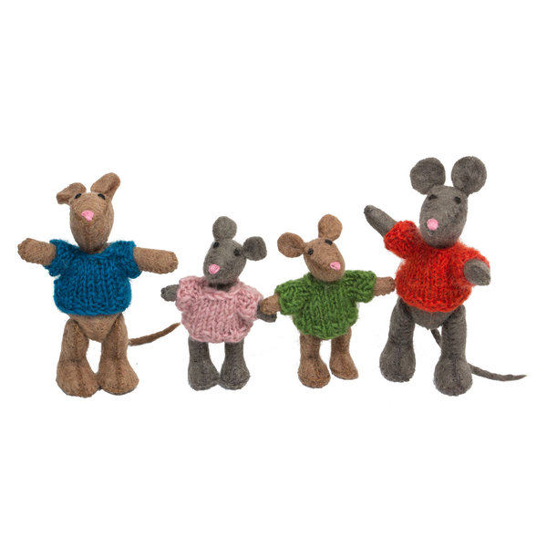 Papoose Toys Mouse Family 4pc