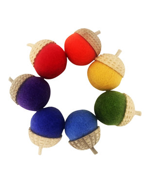 Papoose Toys Rainbow Acorns/7pc
