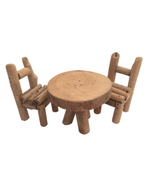 Papoose Toys Woodland Furniture/ 2chairs+ 1 table