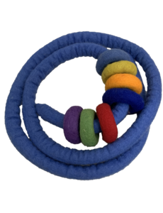 Papoose Toys Blue Felt Rope and 7 Felt Doughnuts