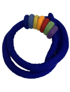 Papoose Toys Indigo Felt Rope and 7 Felt Doughnuts