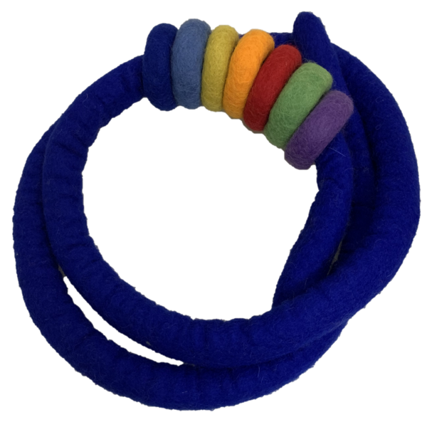 Papoose Toys Indigo Felt Rope and 7 Felt Doughnuts