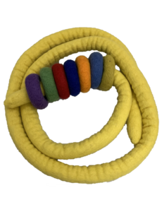 Papoose Toys Yellow Felt Rope and 7 Felt Doughnuts